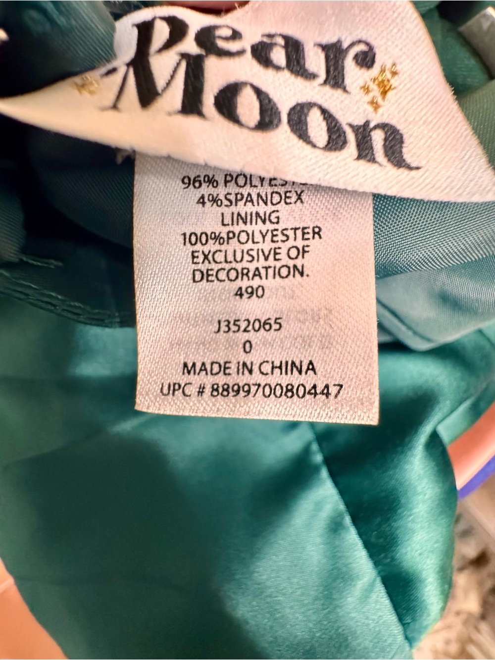 Pearl Moon NWT Green Satin Maxi Dress Tie Back Size 0 - Picture 7 of 7